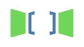 Dual Monitors Computer Setup Icon Flat Design Vector, vector design Generative AI Royalty Free Stock Photo