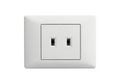 A dual outlet electrical wall socket in a pristine white finish Royalty Free Stock Photo