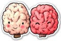 Dual pink brain hemispheres interconnected by intricate neural pathways highlighting complexity of cognitive processes advanced