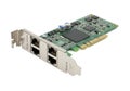 Dual port network interface card for pci express expansion slot in computer systems Royalty Free Stock Photo