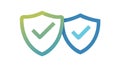 Dual Security Shields with Checkmarks Icon Vector Design, vector design Generative AI Royalty Free Stock Photo