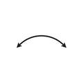 Dual semi circle arrow. Vector illustration. Semicircular curved thin long double ended arrow.