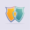 Dual Shield Protection Vector Logo Royalty Free Stock Photo