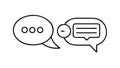 Dual Speech Bubbles with Ellipses for Ongoing Conversation, vector design Generative AI Royalty Free Stock Photo