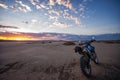 Dual Sport dirt bike on El-mirage dry lake