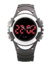 Dual Time Scrolling Display Digital LED Sport Watch black Diver.