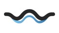 Dual Tone Wavy Line, Abstract Fluid Element, vector design Generative AI Royalty Free Stock Photo
