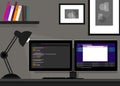 Dual two monitor programming coding web