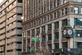 Dual `Wacker Pl` signs depicting where Wacker splits off near Wabash Avenue.