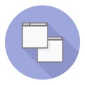 Dual Web Browser Windows Icon for Multitasking and Web Design
