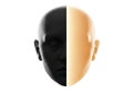 Dualistic human face split by stark light and shadow, symbolizing duality and contrast Royalty Free Stock Photo