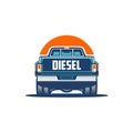 Dually truck diesel rear view vector isolated EPS