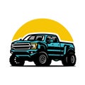 Dually truck. Double cabin. 4x4 adventure truck vector isolated
