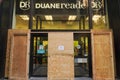 Duane Reade pharmacy and convenience store boarded up in midtown Manhattan Royalty Free Stock Photo