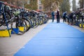 Duathlon competitions in the city Royalty Free Stock Photo