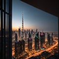 Dubai - amazing city center skyline with luxury skyscrapers, United Arab Emirates made with Generative AI