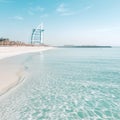 Burj Al Arab Beach Dubai UAE - Tropical Paradise Vacation Getaway Royalty Free Stock Photo