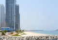 Dubai Beachfront Development and Construction. Dubai, UAE - August 15, 2023 Royalty Free Stock Photo