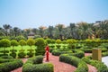 Dubai, Beautiful park at Palm Jumeirah at sunny day