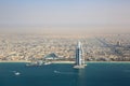 Dubai Burj Al Arab Hotel aerial view photography Royalty Free Stock Photo