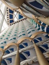 Dubai, Burj al Arab Interior view. The iconic Burj Al Arab is the most exclusive and seven star hotel of the world. The third Royalty Free Stock Photo