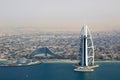 Dubai Burj Al Arab Jumeirah Beach Hotel aerial view photography Royalty Free Stock Photo