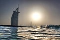 Dubai with Burj Al Arab is a luxury 5 star hotel, United Arab Emirates Royalty Free Stock Photo