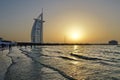 Dubai with Burj Al Arab is a luxury 5 star hotel, United Arab Emirates Royalty Free Stock Photo