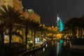 Dubai Burj al Arab from Madinat Jumeirah Royalty Free Stock Photo