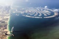 Dubai Burj al Arab and the Palm, aerial view. Royalty Free Stock Photo