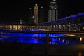 DUBAI BURJ KHALIFA AMAZING SWIMMING POOL LOOKS LOVELY IN NIGHT LIGHT