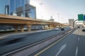 Dubai city centre from the middle of the road Royalty Free Stock Photo