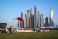 Dubai city fun parachuting activities at Dubai Marina