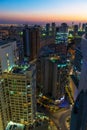 Dubai city skyline night view Barsha Heights UAE Royalty Free Stock Photo