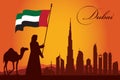 Dubai city skyline silhouette background