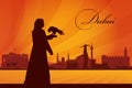 Dubai city skyline silhouette background Royalty Free Stock Photo