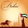 Dubai city skyline silhouette background Royalty Free Stock Photo