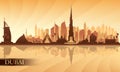 Dubai city skyline silhouette background Royalty Free Stock Photo