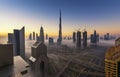 Dubai City view in fog