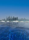 Dubai city view from the pool