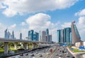 Dubai cityscape, view from Zabeel park