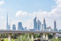 Dubai cityscape, view from Zabeel park