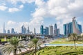 Dubai cityscape, view from Zabeel park