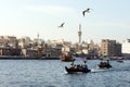 Dubai Creek - abra, boat, minaret