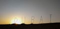 Dubai desert safari sunset view. Royalty Free Stock Photo