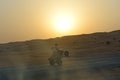 The Dubai desert trip in off-road car Royalty Free Stock Photo