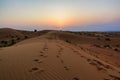 Dubai deserts and sand dunes at sunset, UAE Royalty Free Stock Photo