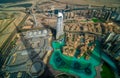 Dubai downtown aerial view, Dubai, United Arab Emirates Royalty Free Stock Photo