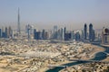 Dubai Downtown buildings with Burj Khalifa aerial view photography Royalty Free Stock Photo