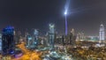 Dubai downtown cityscape with Burj Khalifa, LightUp light show aerial Royalty Free Stock Photo